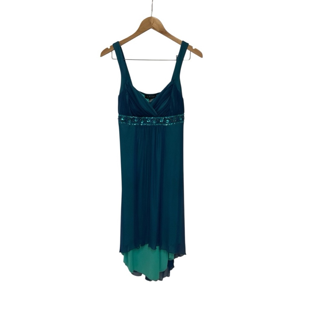 VTG City Triangles Y2K Babydoll Maxi Halter Mesh Layered Fairy Hi Lo Prom L